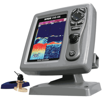 SI-TEX CVS-126 DUAL FREQ ECHO SOUNDER W/ B744V THRU-HULL TRANSDUCER